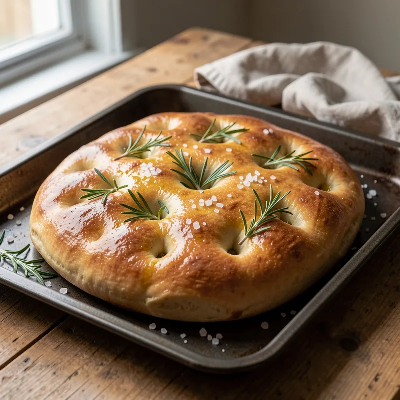 Focaccia maison : une pâte à l'huile d'olive bien alvéolée